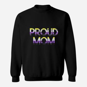 Proud Mom Nonbinary Pride Flag Lgbt Mothers Day Sweat Shirt - Seseable