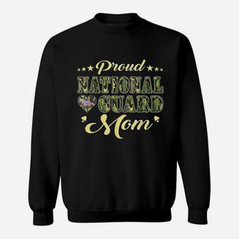 Proud National Guard Mom Dog Tags Heart Military Mother Gift Sweat Shirt - Seseable