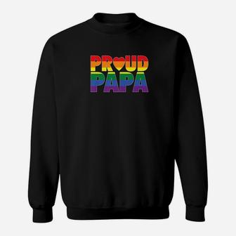 Proud Papa Lgbt Parent Gay Pride Fathers Day Premium Sweat Shirt - Seseable