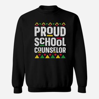 Proud School Counselor Africa Pride Black History Month Sweat Shirt - Seseable