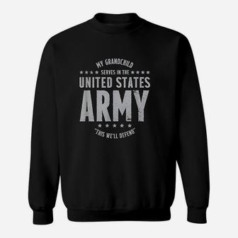 Proud Us Army Grandma Grandpa Sweat Shirt - Seseable