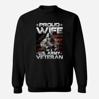 Proud Wife Of A US Army Veteran Meaningful Gift Sweatshirt - Seseable