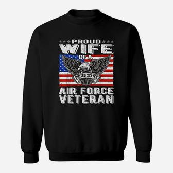 Proud Wife Of Us Air Force Veteran Sweat Shirt - Seseable