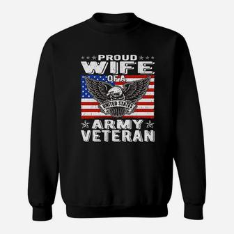 Proud Wife Of Us Army Veteran Sweat Shirt - Seseable