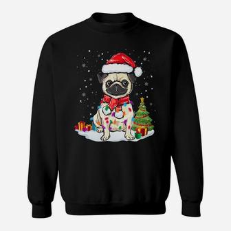 Pug Christmas Lights Funny Pug Dog Pajamas Gifts Sweat Shirt - Seseable