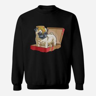 Pug Dog Puppy Funny Slice Gift Lover Cute Pizza Box Sweat Shirt - Seseable