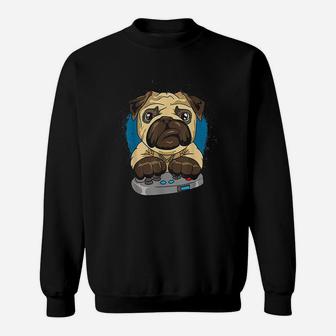 Pug Funny Pug Video Game Lovers Sweat Shirt - Seseable