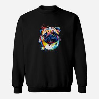Pug Gift Pug Artistic Funny Dog Breed Kid Sweat Shirt - Seseable