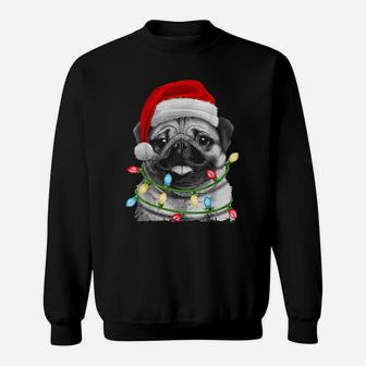Pug Santa Christmas Tree Sweat Shirt - Seseable