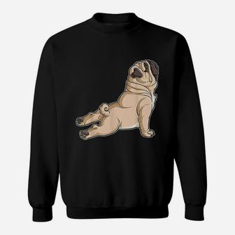 Pug Yoga Dog Lovers Puppy Funny Pose Gift Sweat Shirt - Seseable
