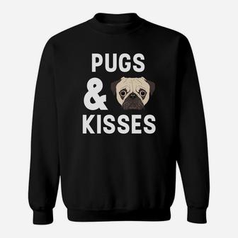 Pugs And Kisses Hugs Valentines Day Gift Sweat Shirt - Seseable