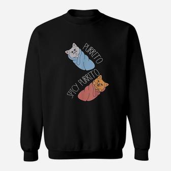 Purrito Burrito Cat Funny Food Cats Lover Sweat Shirt - Seseable