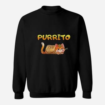 Purrito Cat Burrito Funny Food Cats Lover Sweat Shirt - Seseable