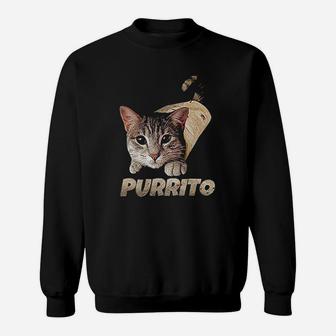 Purrito Cat Burrito Funny Joke Meme Kitty Sweat Shirt - Seseable