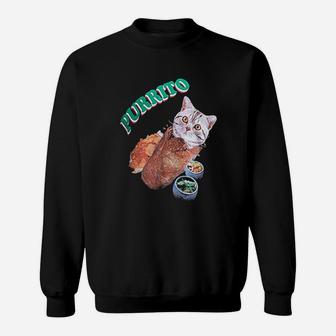 Purrito Cat In A Burrito Funny Mexican Food Sweat Shirt - Seseable
