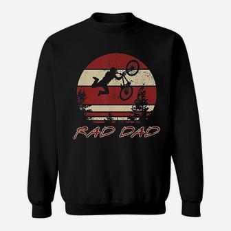 Rad Dad Racing Retro Vintage 80s Bmx Biking Distressed Sweat Shirt - Seseable