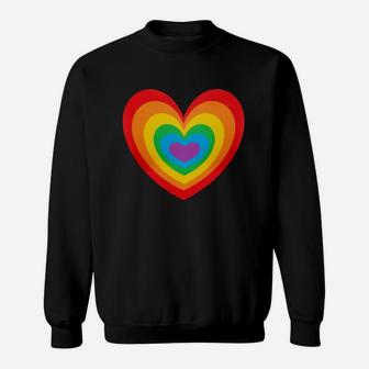 Rainbow Heart Sweat Shirt - Seseable