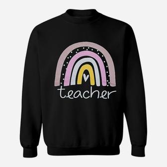 Rainbow Teacher Teacher Love Heart Cute Sweat Shirt - Seseable