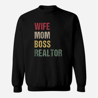 Realtor Mom Shirt Wife Mom Boss Realtor Sweat Shirt - Seseable