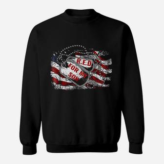 Red Friday For My Son Military Deployed Soldier Sweat Shirt - Seseable