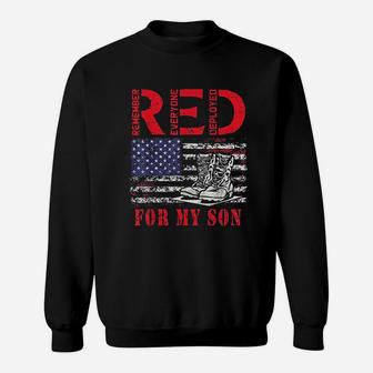 Red Friday For My Son Remember Everyone Deployed Us Army Mom Sweat Shirt - Seseable