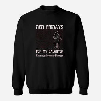 Red Friday Military Daughter Flag Deployed Sweat Shirt - Seseable