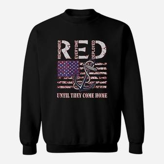 Red Friday Military Deployed Navy Soldier Us Flag Veteran Sweat Shirt - Seseable