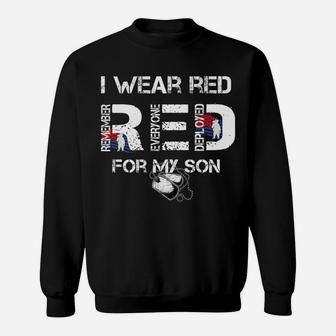 Red Friday Military Mom Womens I Wear Red For My Son Sweat Shirt - Seseable
