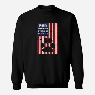 Red Friday Military Service Dog Sweat Shirt - Seseable