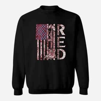 Red Friday Remember Everyone Deployed Retro Us Army Military Sweat Shirt - Seseable