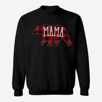 Red Plaid Mama Bear Buffalo Plaid Mama Bear Sweat Shirt - Seseable