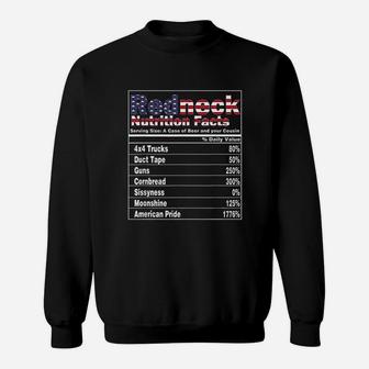 Redneck Nutrition Facts 4th Of July Country Funny Sweatshirt - Seseable