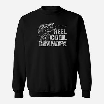 Reel Cool Grandpa Fishing Shirt Fathers Day Gift Fisherman Premium Sweat Shirt - Seseable