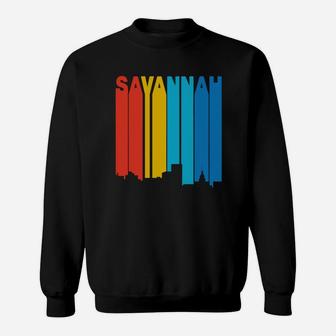 Retro 1970s Style Savannah Georgia Skyline - Mens Premium T-shirt 1 Sweatshirt - Seseable