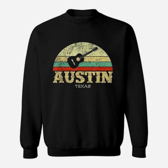 Retro Austin Texas Guitar Vintage Lone Star State Sweat Shirt - Seseable
