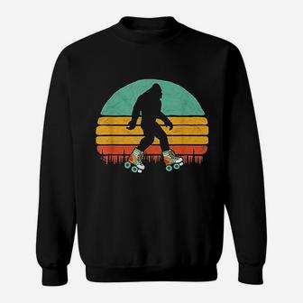 Retro Bigfoot Roller Skating Sasquatch 80s Skater Graphic Sweat Shirt - Seseable
