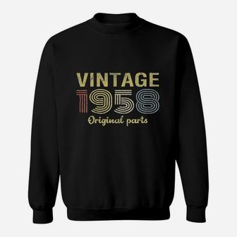 Retro Birthday Vintage 1958 Original Parts Sweat Shirt | Seseable UK