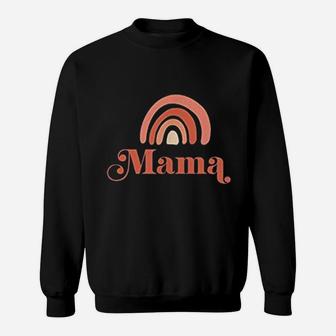 Retro Boho Mama Rainbow Mama And Mini Matching Sweat Shirt - Seseable