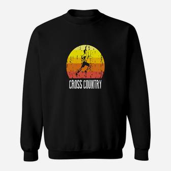 Retro Distressed Cross Country Running T-shirt For Runners Sweatshirt - Seseable