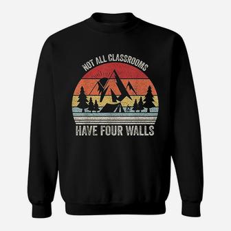 Retro Not All Classrooms Have Four Walls Homeschool Mom Dad Sweat Shirt - Seseable
