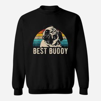 Retro Pug Vintage Style Dog Grandpa Sweat Shirt - Seseable
