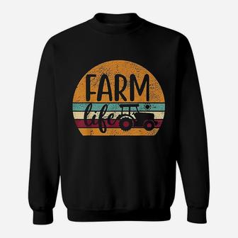 Retro Vintage Farm Life Farming Tractor Farmer Gift Sweat Shirt - Seseable