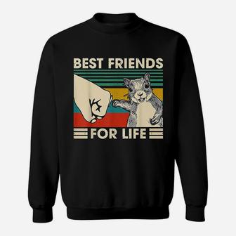 Retro Vintage Squirrel Best Friend For Life Fist Bump Sweat Shirt - Seseable