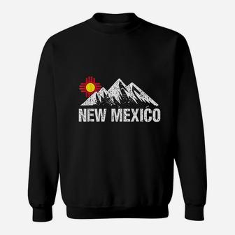 Retro Vintage Sunset Mountain New Mexico Sweat Shirt - Seseable