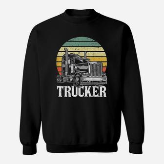 Retro Vintage Trucker Big Rig Semi Sweat Shirt - Seseable
