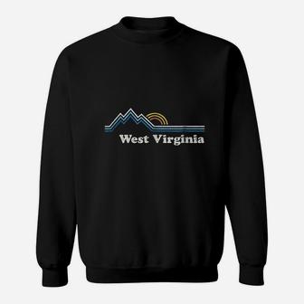 Retro West Virginia Vintage Sunrise Mountains Sweat Shirt - Seseable