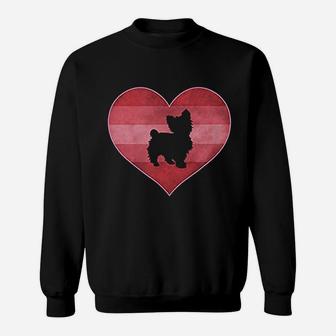 Retro Yorkie Valentines Day Heart Love Gift Sweatshirt - Seseable