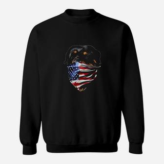 Rottweiler Dog Patriotic America Flag Sweat Shirt - Seseable