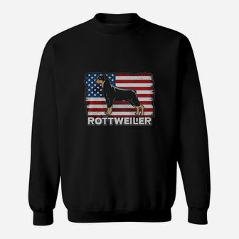 Rottweiler Dog Usa Flag Sweat Shirt - Seseable