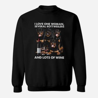 Rottweiler I Love One Woman Several Dogs Sweat Shirt - Seseable